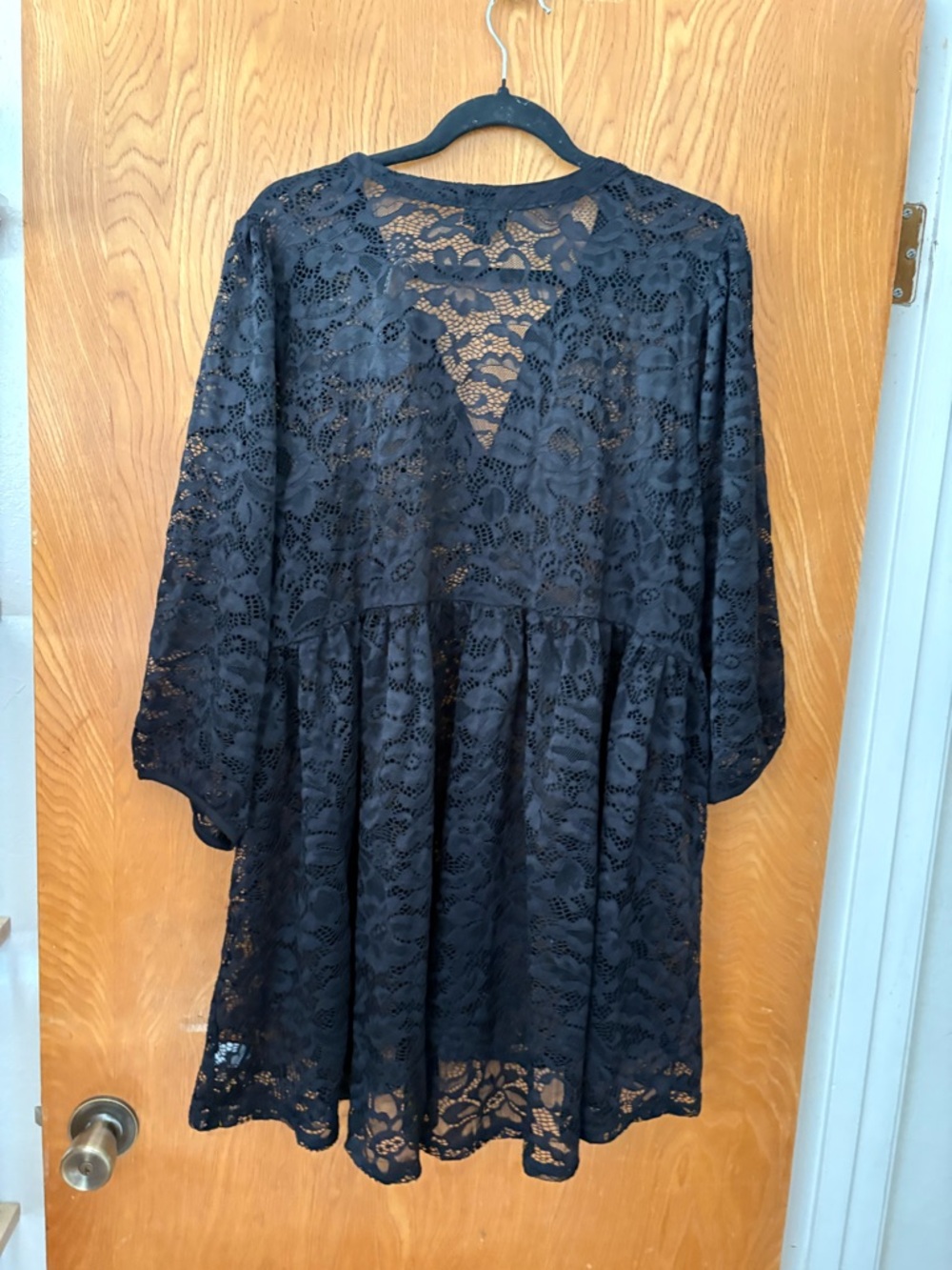Torrid Black Floral Lace V-Neck Long Sleeve  button down tunic 3XL - Picture 8 of 9
